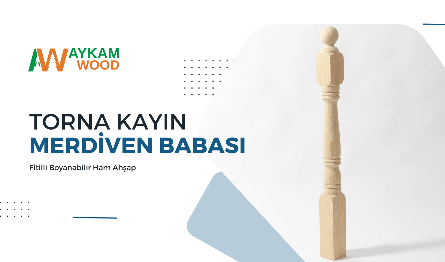 7x7x100 cm Torna Kayın Merdiven Babası 
